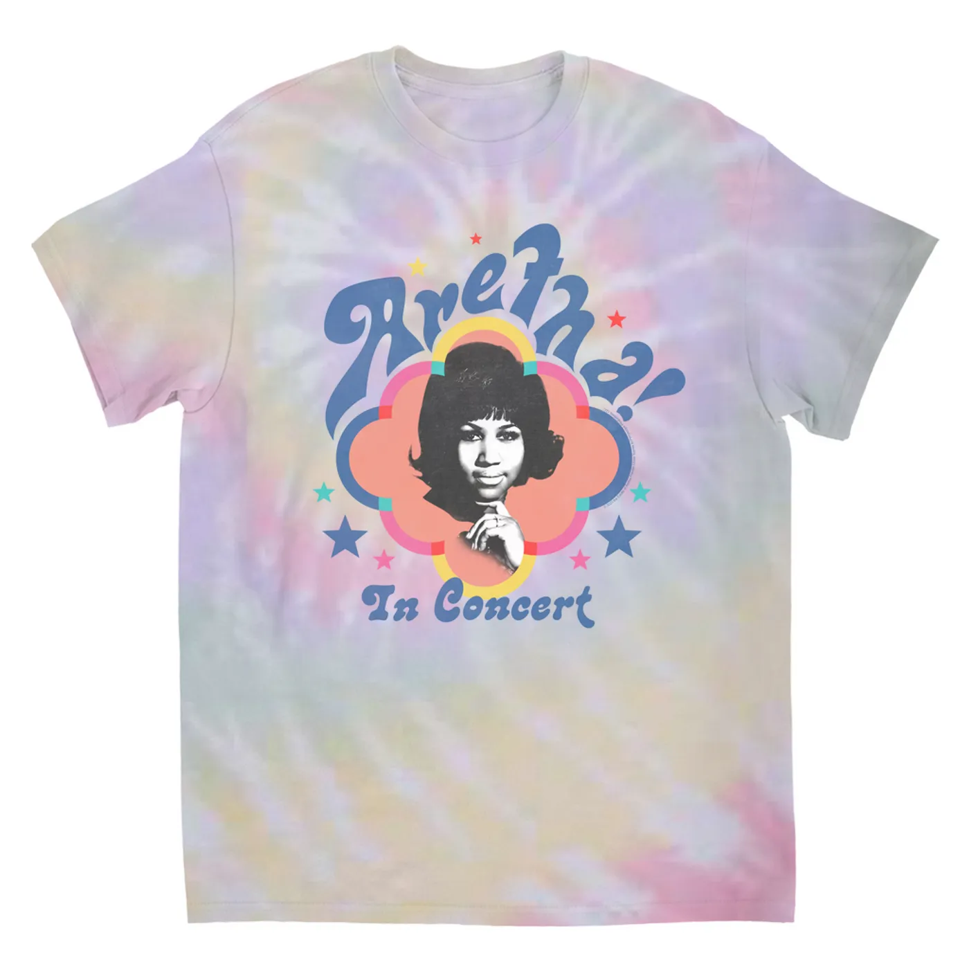 Aretha Franklin T-Shirt | Pastel In Concert Aretha Franklin Tie Dye Shirt