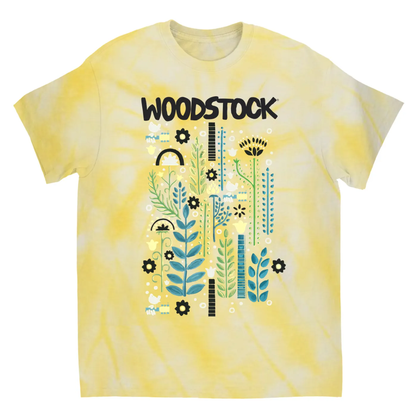 Woodstock T-Shirt | Floral Folk Pattern Woodstock Tie Dye Shirt