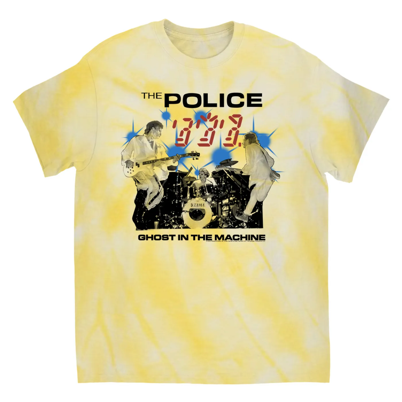 The Police T-Shirt | Live On Stage Ghost In The Machine The Police Tie Dye Shirt