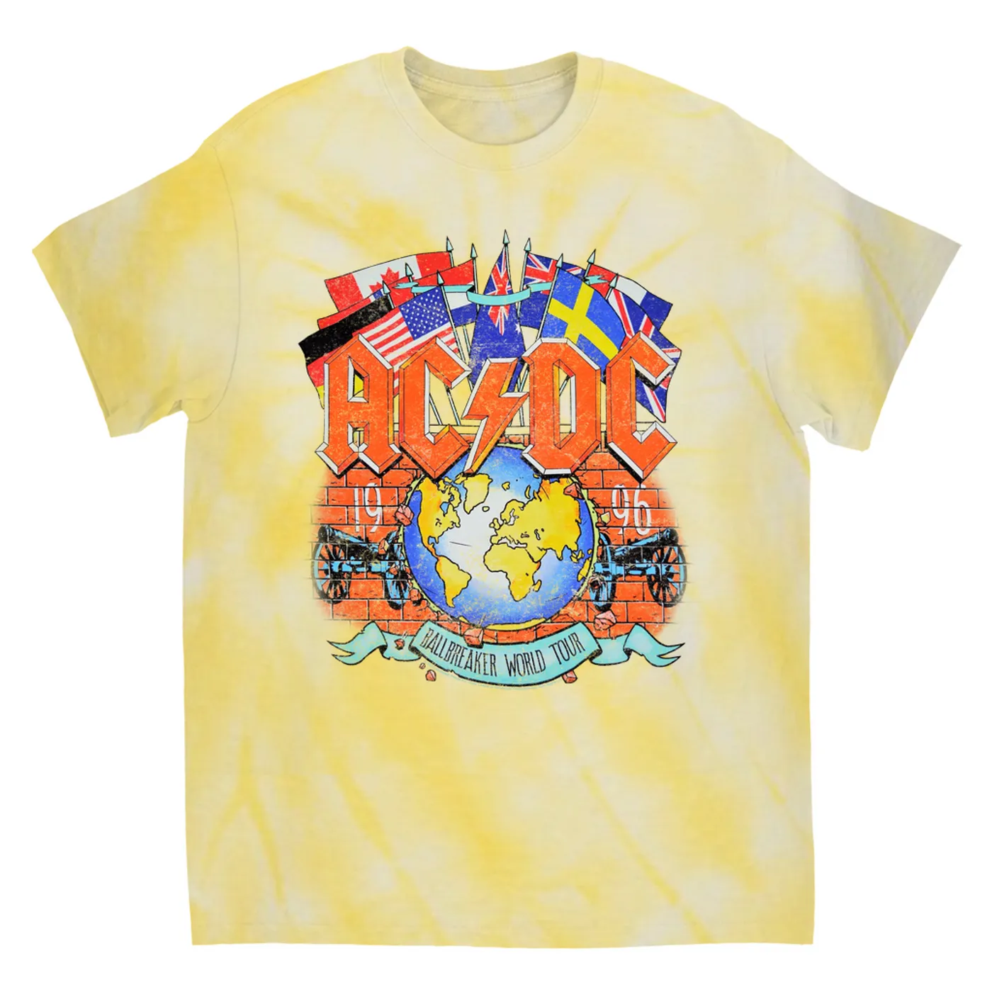 AC/DC T-Shirt | Ballbreaker World Tour 1996 ACDC Tie Dye Shirt