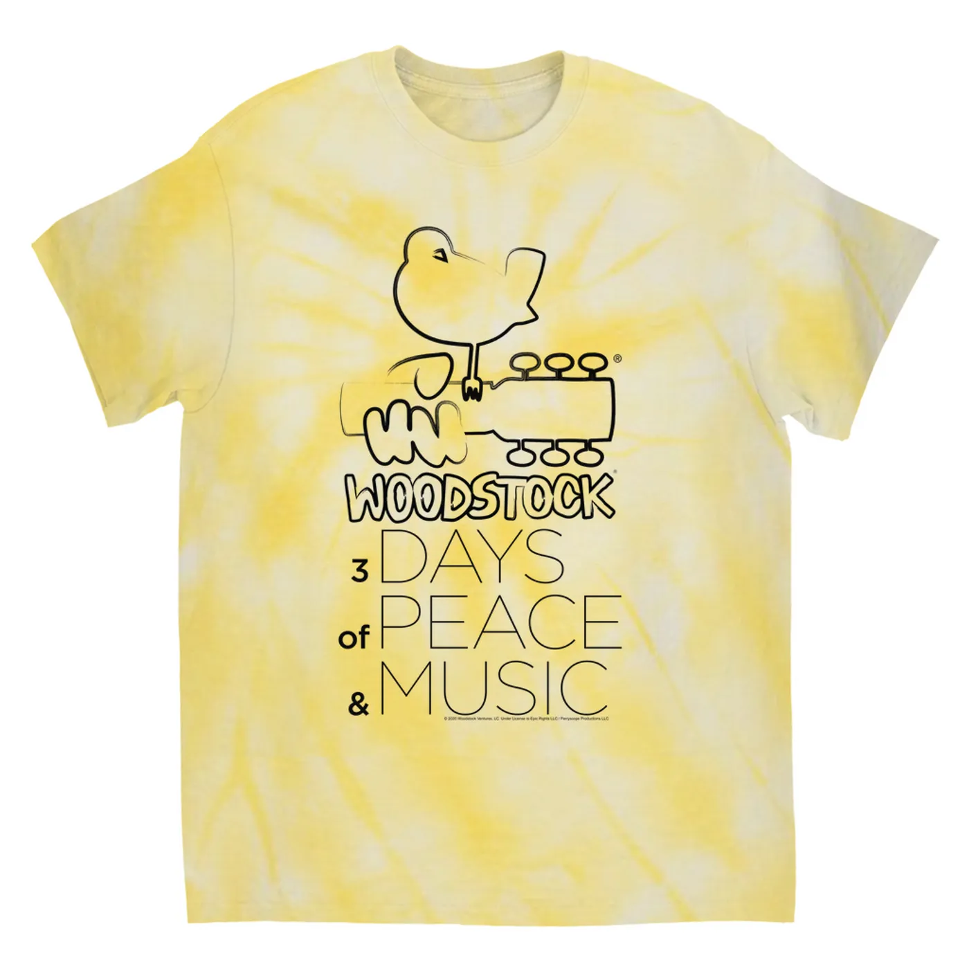 Woodstock T-Shirt | 3 Days Of Peace And Music Drawing (Merchbar Exclusive) Woodstock Tie Dye Shirt