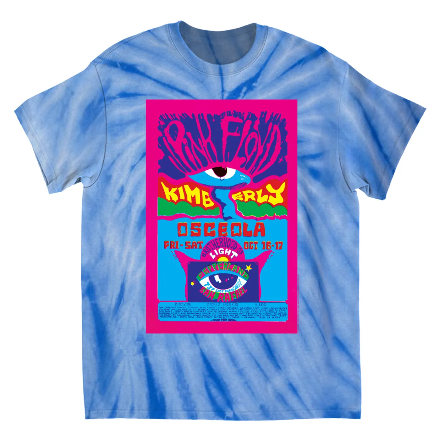 Pink Floyd T-Shirt | Osceola Pepperland Concert Flyer (Merchbar Exclusive) Pink Floyd Tie Dye Shirt