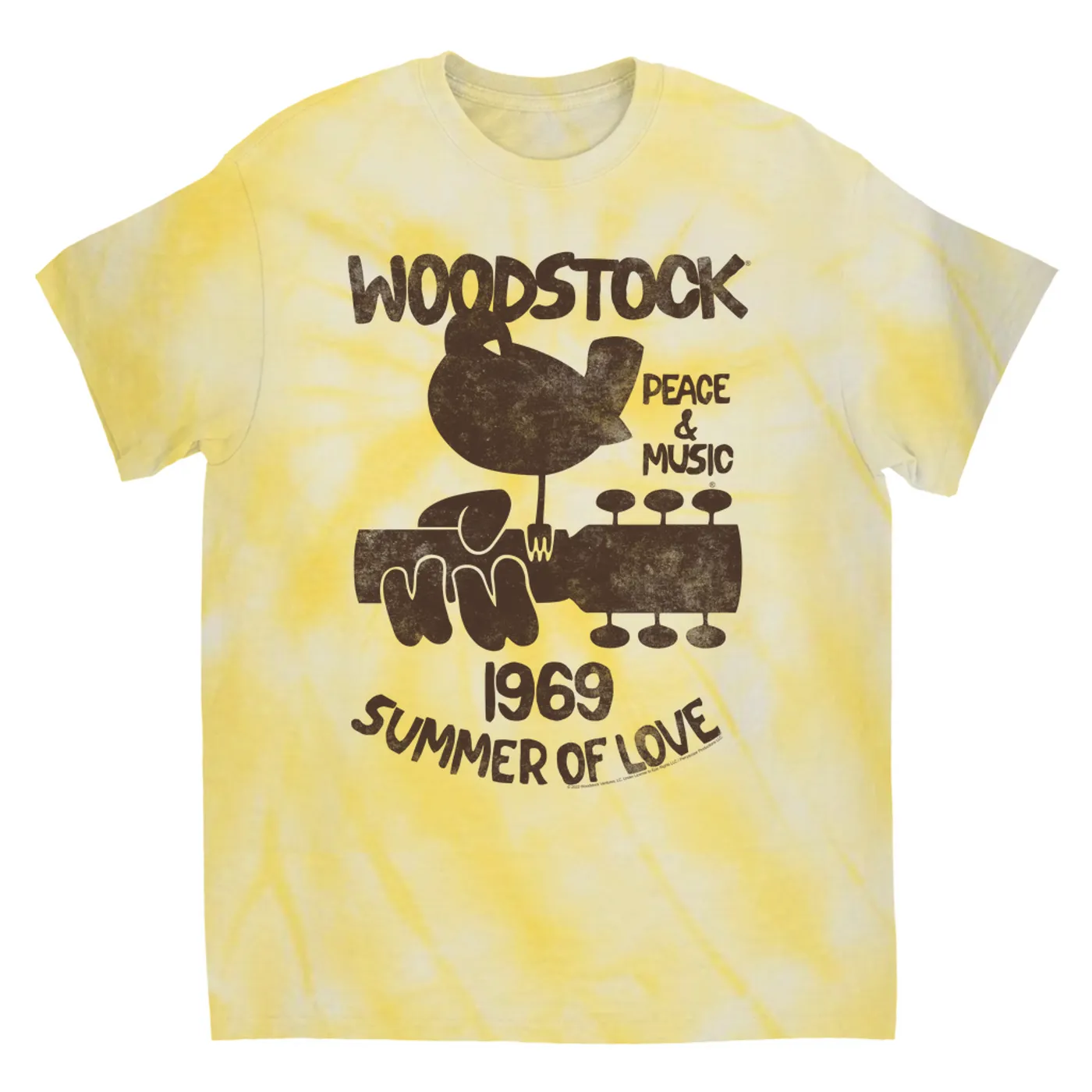 Woodstock T-Shirt | Peace And Music 1961 Logo Image Distressed Woodstock Tie Dye Shirt