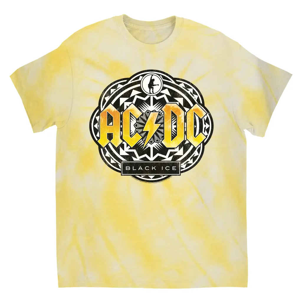 T-Shirt | Black Ice Tribal Yellow Design Tie Dye Shirt