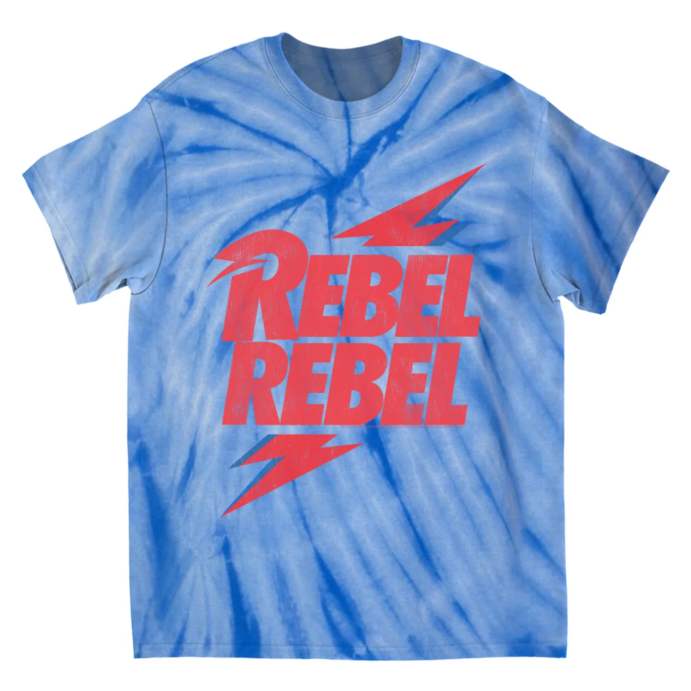 David Bowie T-Shirt | Rebel Rebel Lightning Bolt Distressed (Merchbar Exclusive) David Bowie Tie Dye Shirt