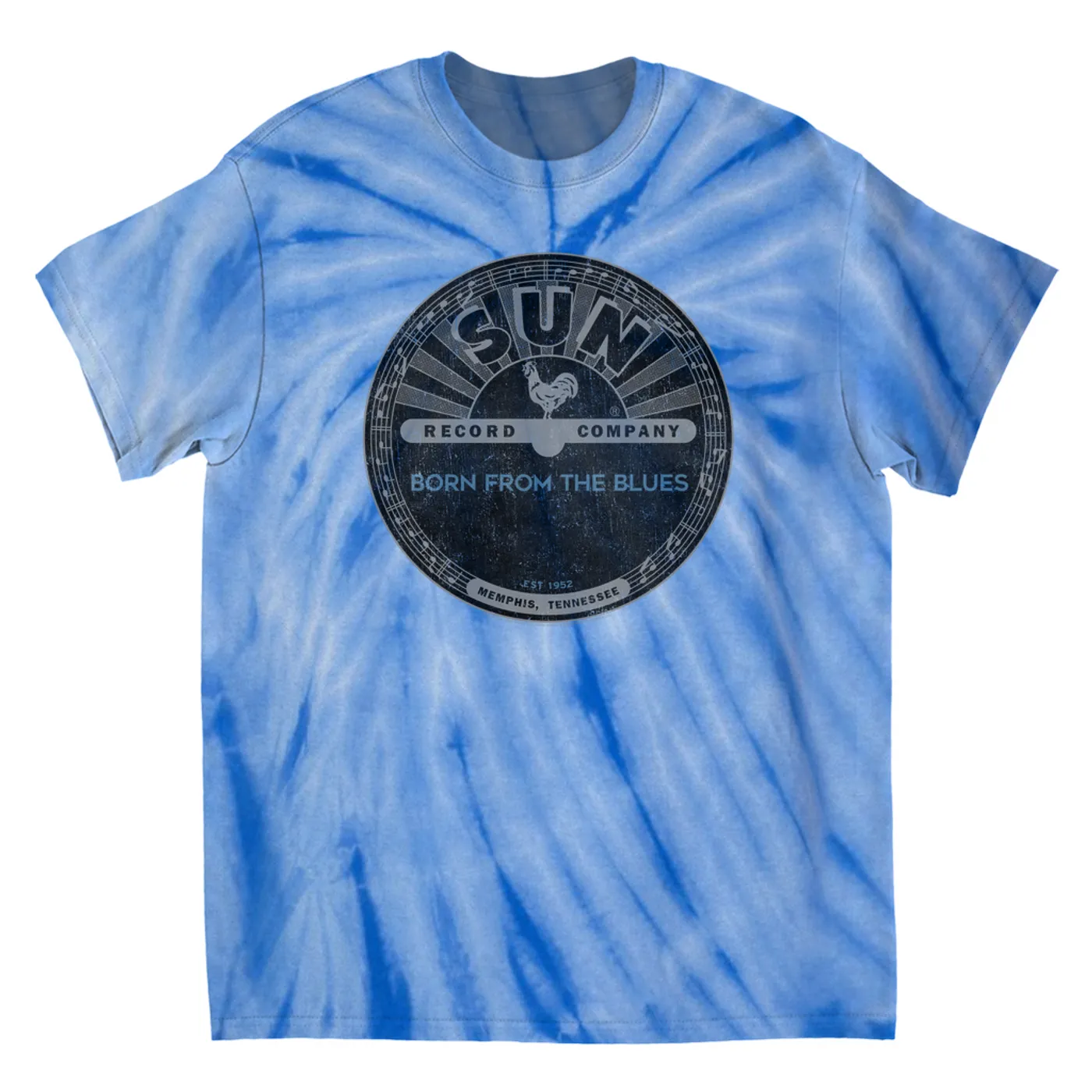 Sun Records T-Shirt | Born From Blues Black Label Distressed Sun Records Tie Dye Shirt