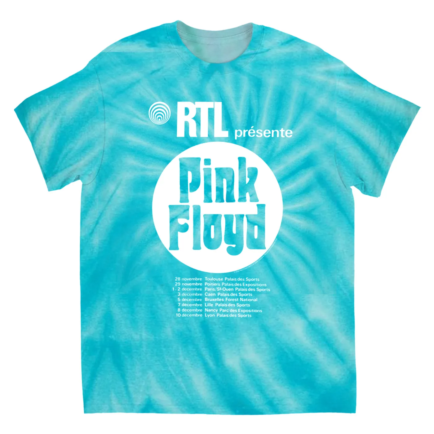 Pink Floyd T-Shirt | RTL Presente Concert Flyer (Merchbar Exclusive) Pink Floyd Tie Dye Shirt