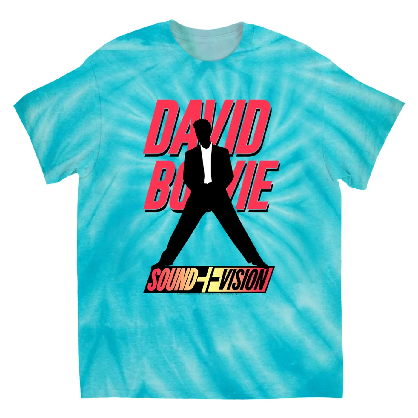 David Bowie T-Shirt | Neon 1991 Euro Vision Design  (Merchbar Exclusive) David Bowie Tie Dye Shirt