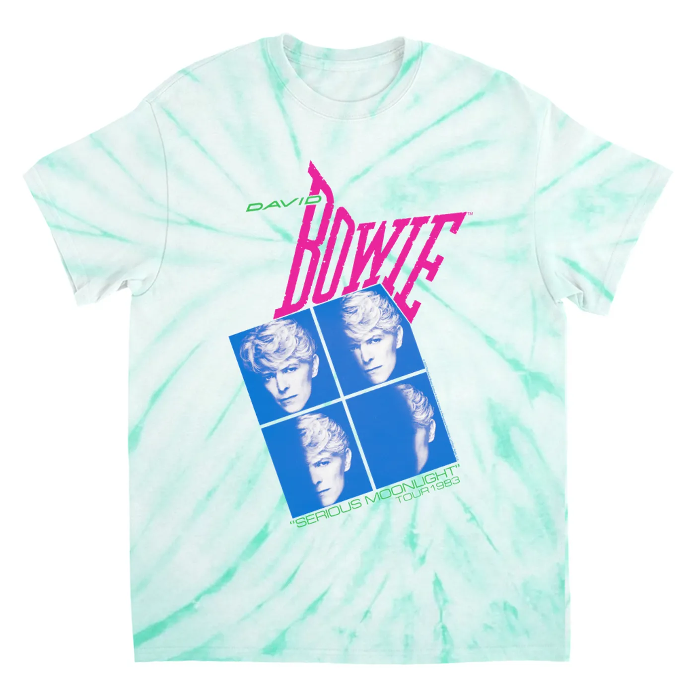 David Bowie T-Shirt | Neon Serious Moonlight Tour (Merchbar Exclusive) David Bowie Tie Dye Shirt