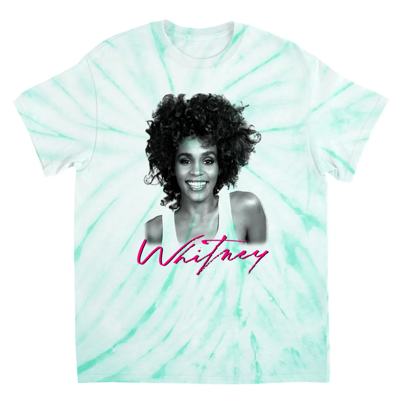 Whitney Houston T-Shirt | I Wanna Dance With Somebody Album Photo And Logo  (Merchbar Exclusive) Whitney Houston Tie Dye Shirt