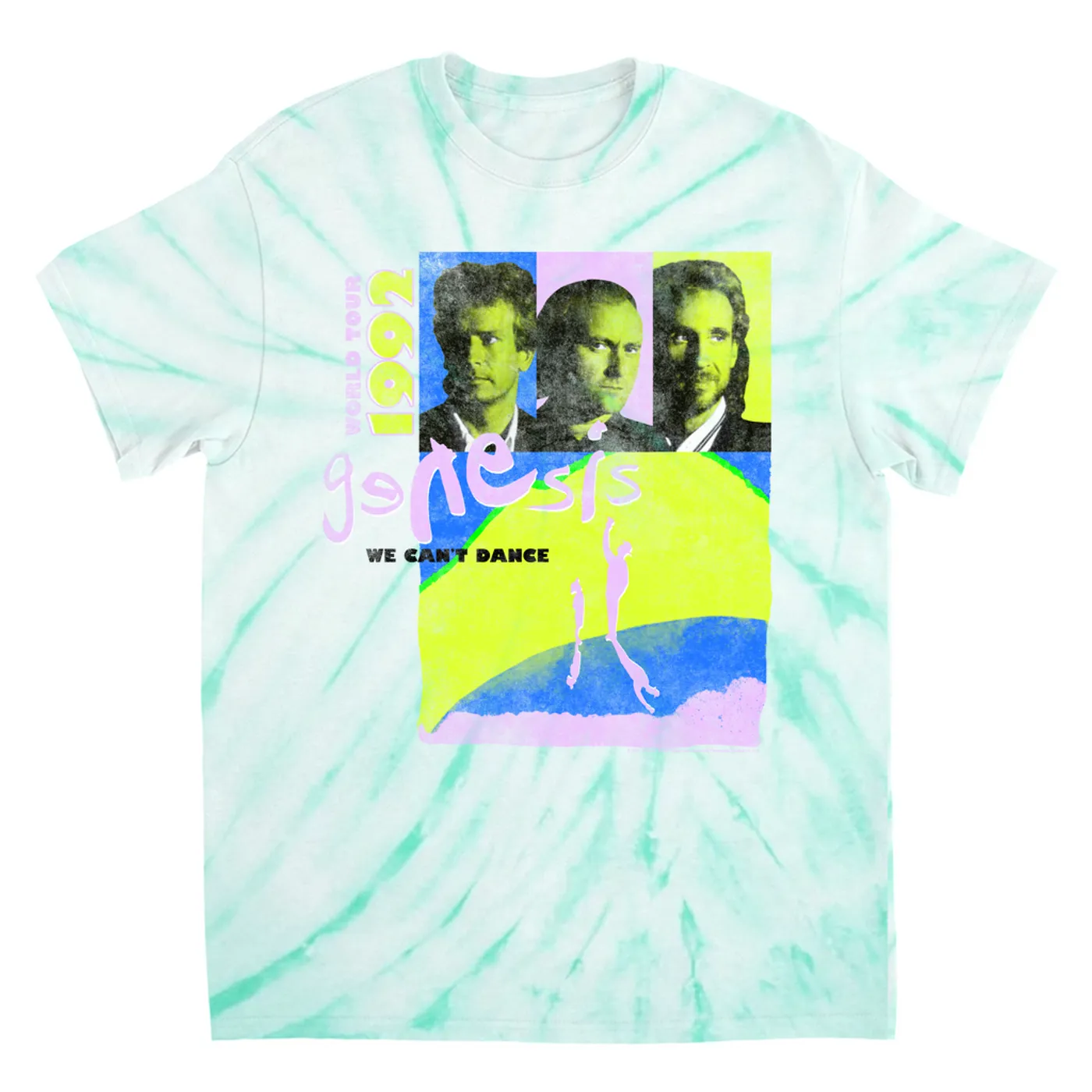 Genesis T-Shirt | Neon We Can't Dance World Tour 1992 Genesis Tie Dye Shirt