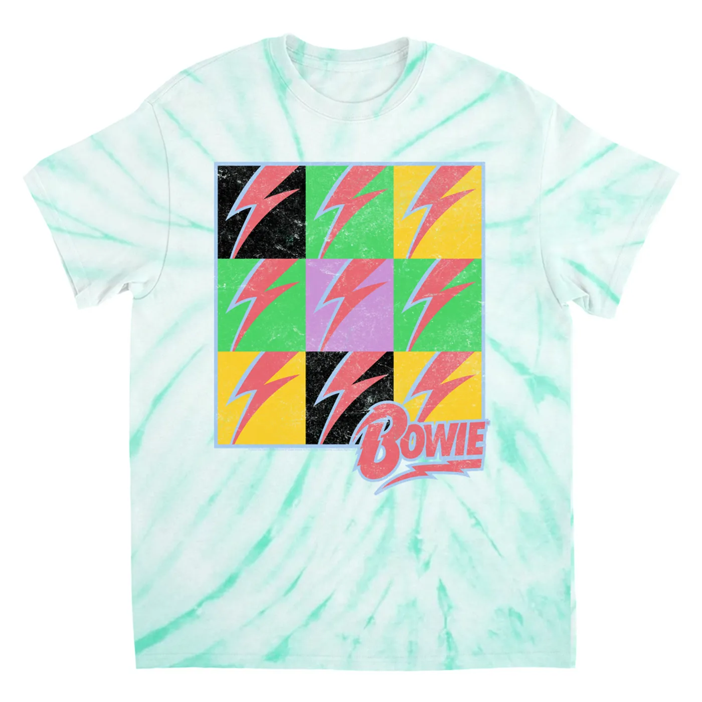 David Bowie T-Shirt | Pop Art Bolt Design Distressed David Bowie Tie Dye Shirt
