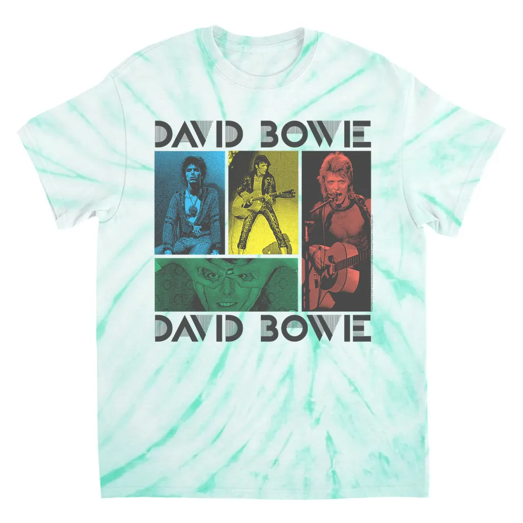 T-Shirt | Bowie Colorful Photo Collage Tie Dye Shirt