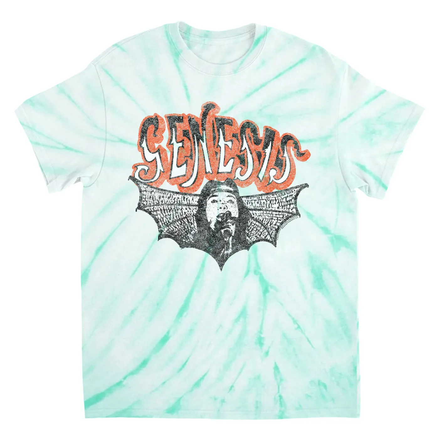 Genesis T-Shirt | Logo With Wings Image Distressed Genesis Tie Dye Shirt