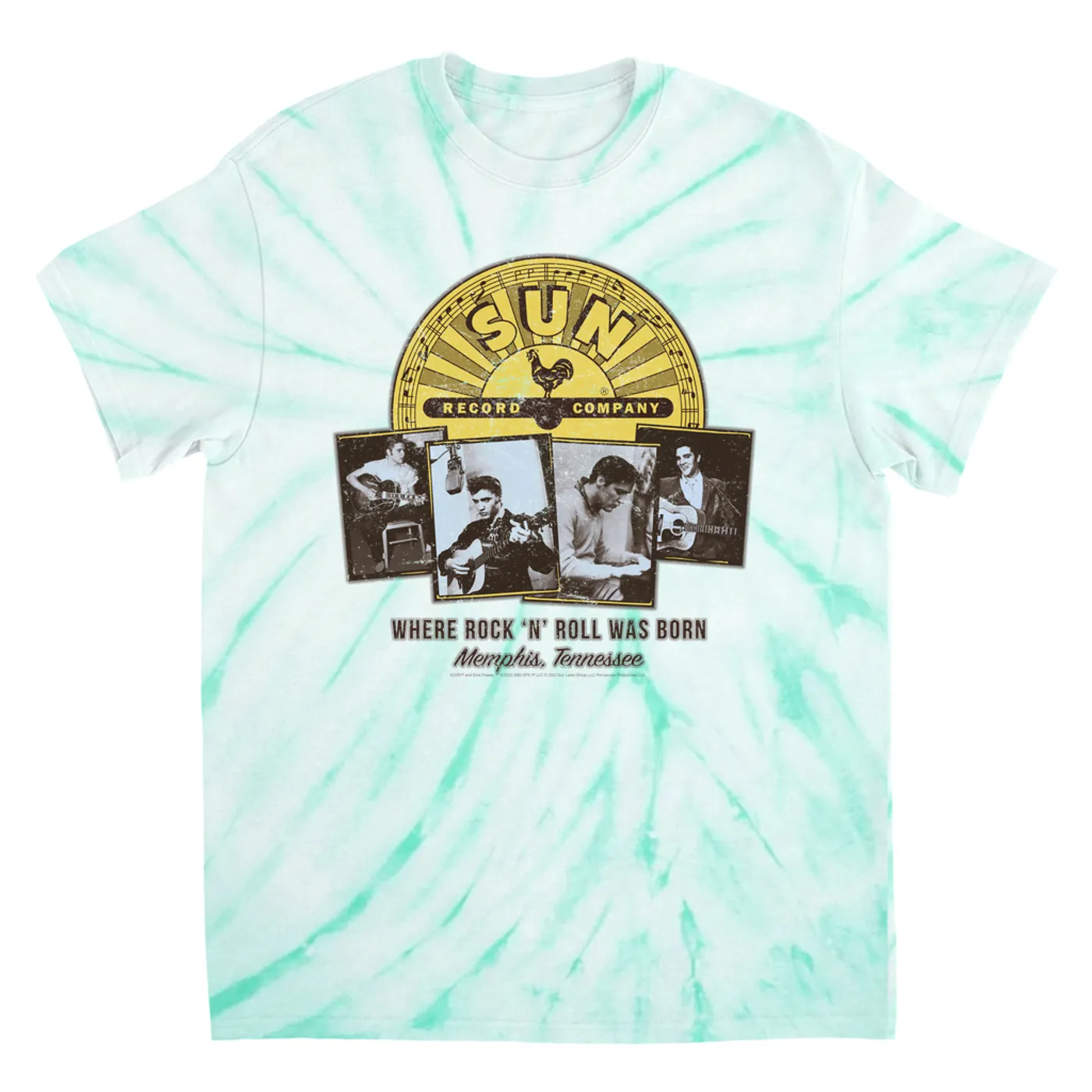Elvis Presley T-Shirt | In Studio Photo Collage Elvis Presley Tie Dye Shirt