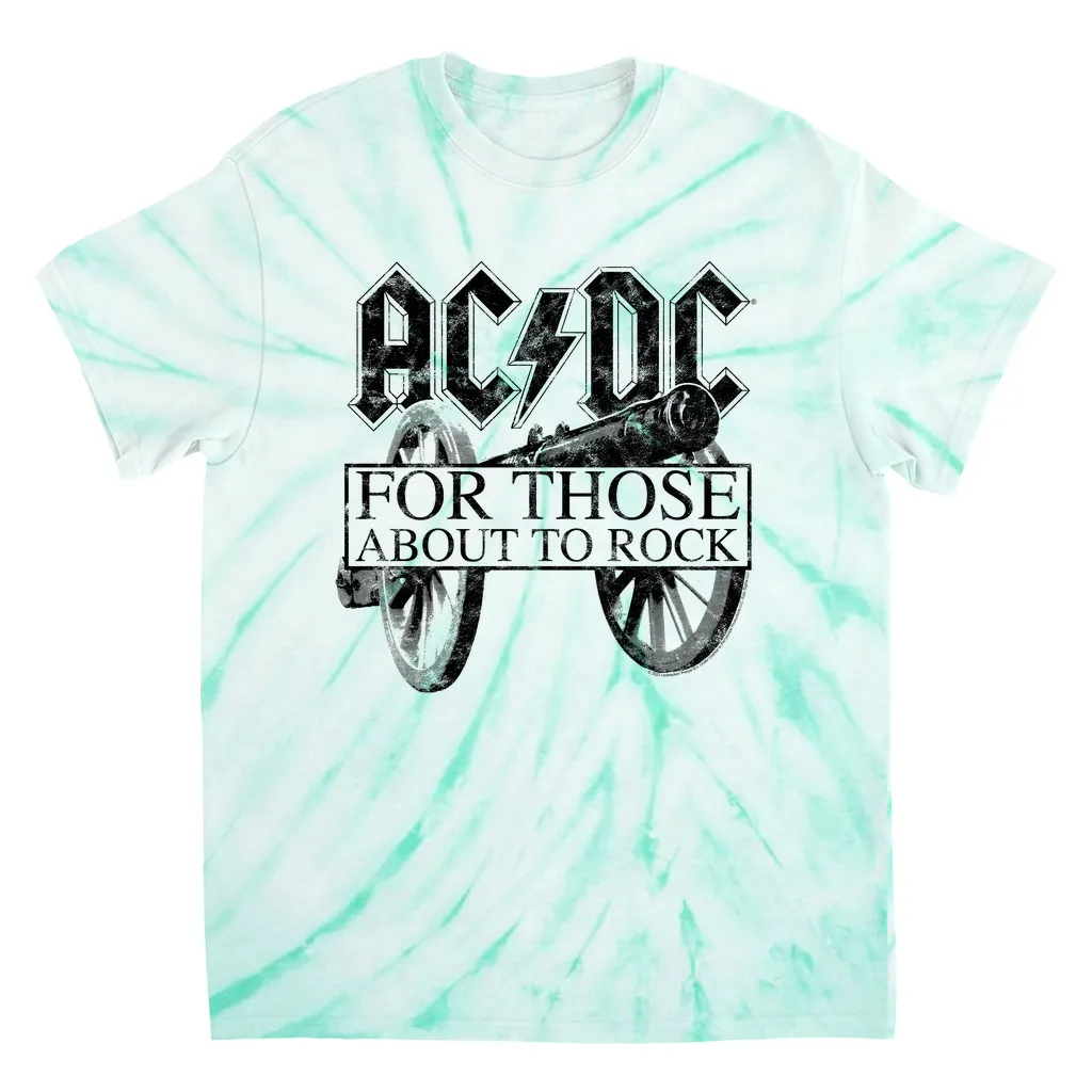 T-Shirt | For Those About To Rock Black Cannon Image Distressed Tie Dye Shirt