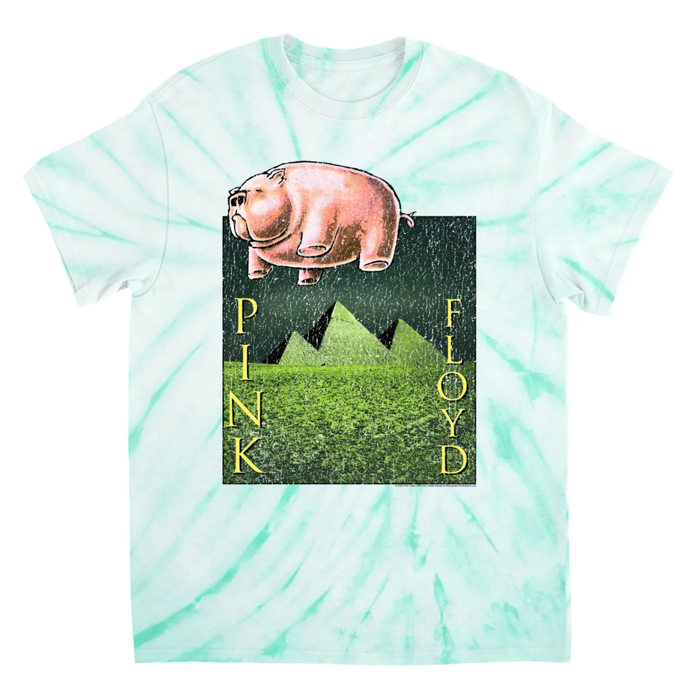 Pink Floyd T-Shirt | Animals Meets The Pyramids Distressed Pink Floyd Tie Dye Shirt