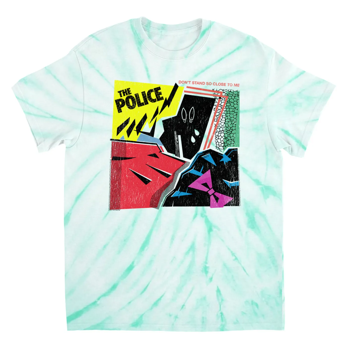 The Police T-Shirt | Don't Stand So Close To Me Album Image Distressed The Police Tie Dye Shirt