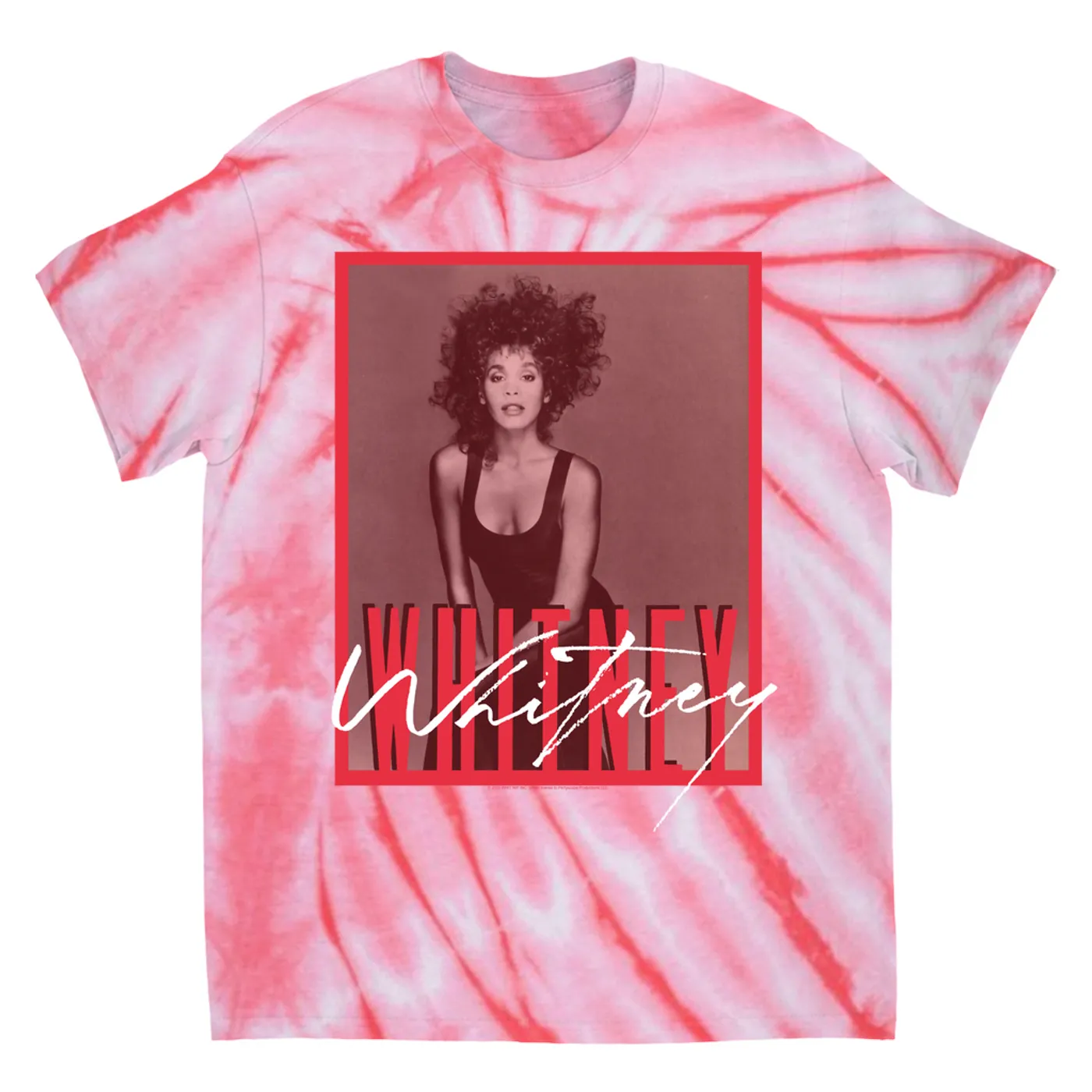 Whitney Houston T-Shirt | Whitney Red Tone Photo Design Whitney Houston Tie Dye Shirt