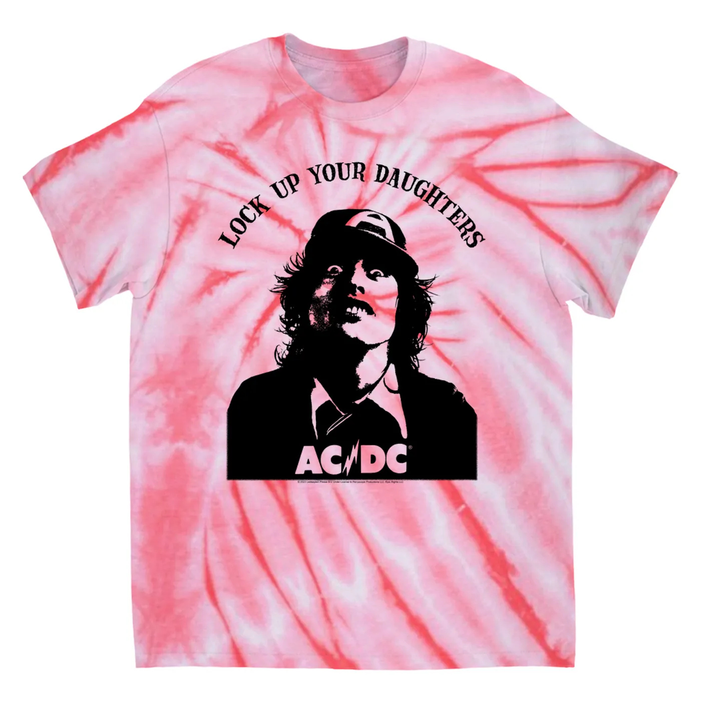 AC/DC T-Shirt | Lock Up Your Daughters Featuring Angus Young Design (Merchbar Exclusive) ACDC Tie Dye Shirt