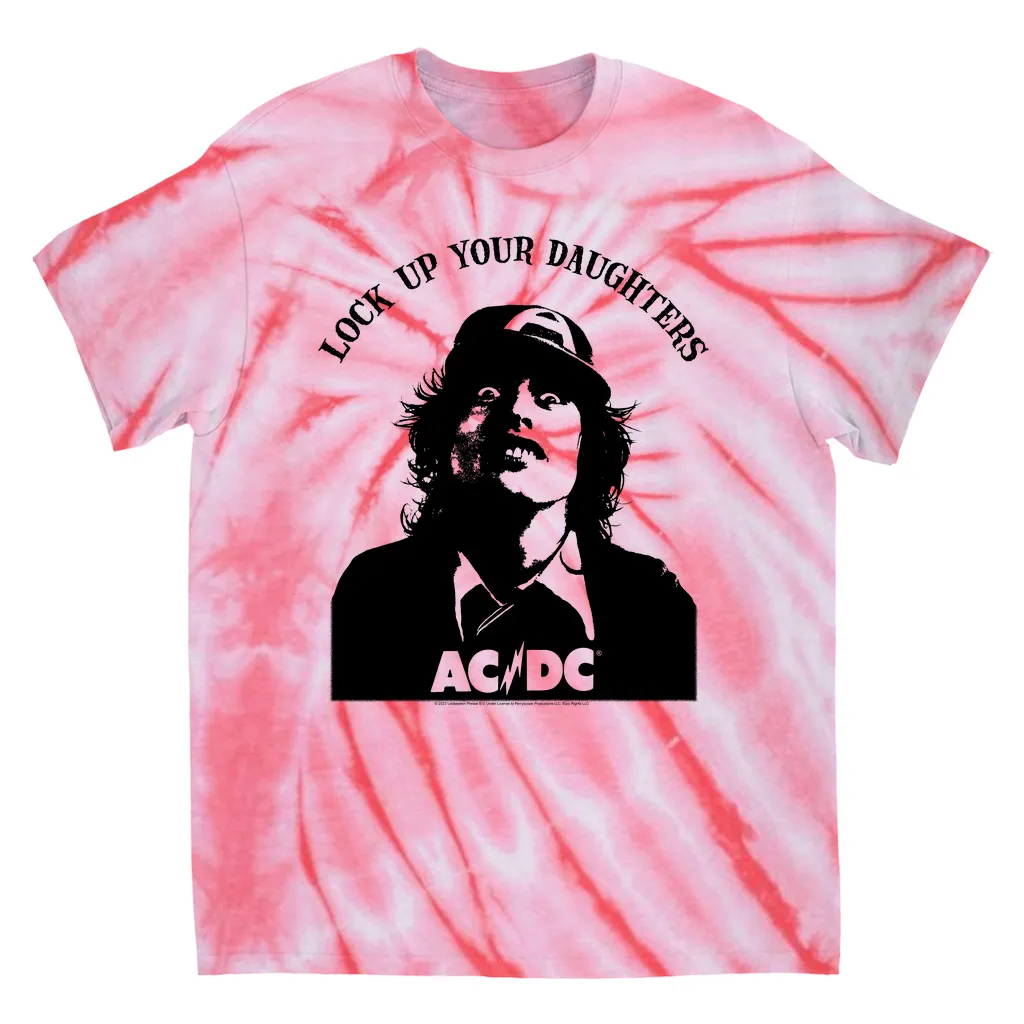 T-Shirt | Lock Up Your Daughters Featuring Angus Young Design (Equineop Exclusive) Tie Dye Shirt