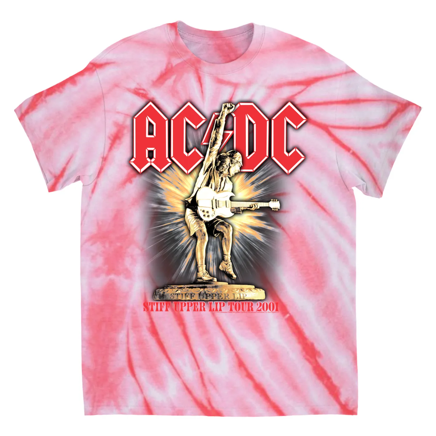 AC/DC T-Shirt | Angus Guitar Rock N' Roll Starburst (Merchbar Exclusive) ACDC Tie Dye Shirt