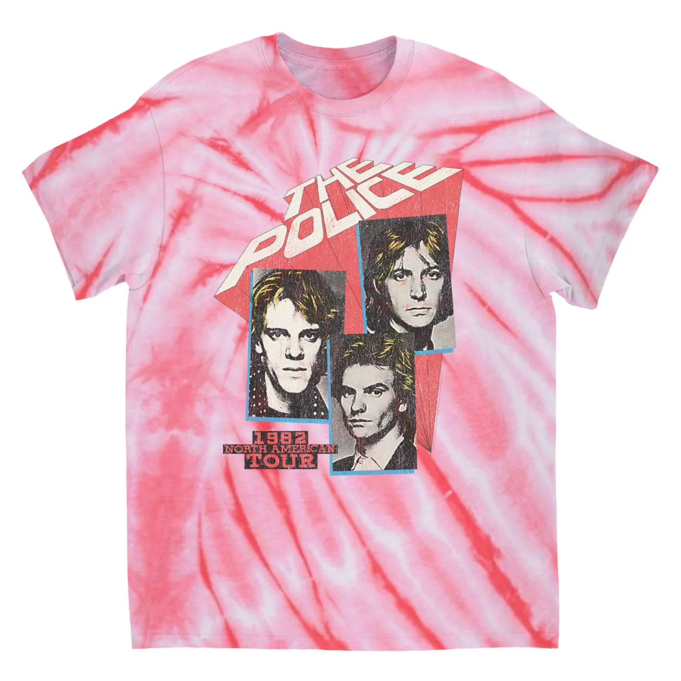 The Police T-Shirt | 1982 North American Tour Distressed The Police Tie Dye Shirt