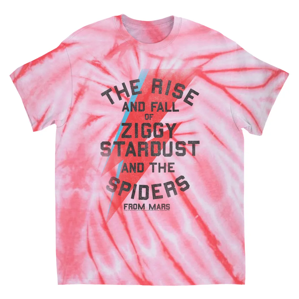 T-Shirt | The Rise And Fall Of Ziggy Stardust And The Spiders From Mars Lightning Bolt Distressed (Equineop Exclusive) Tie Dye Shirt