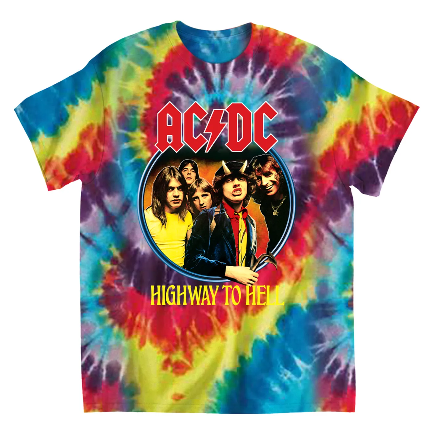 AC/DC T-Shirt | Highway To Hell Group Design (Merchbar Exclusive) ACDC Tie Dye Shirt
