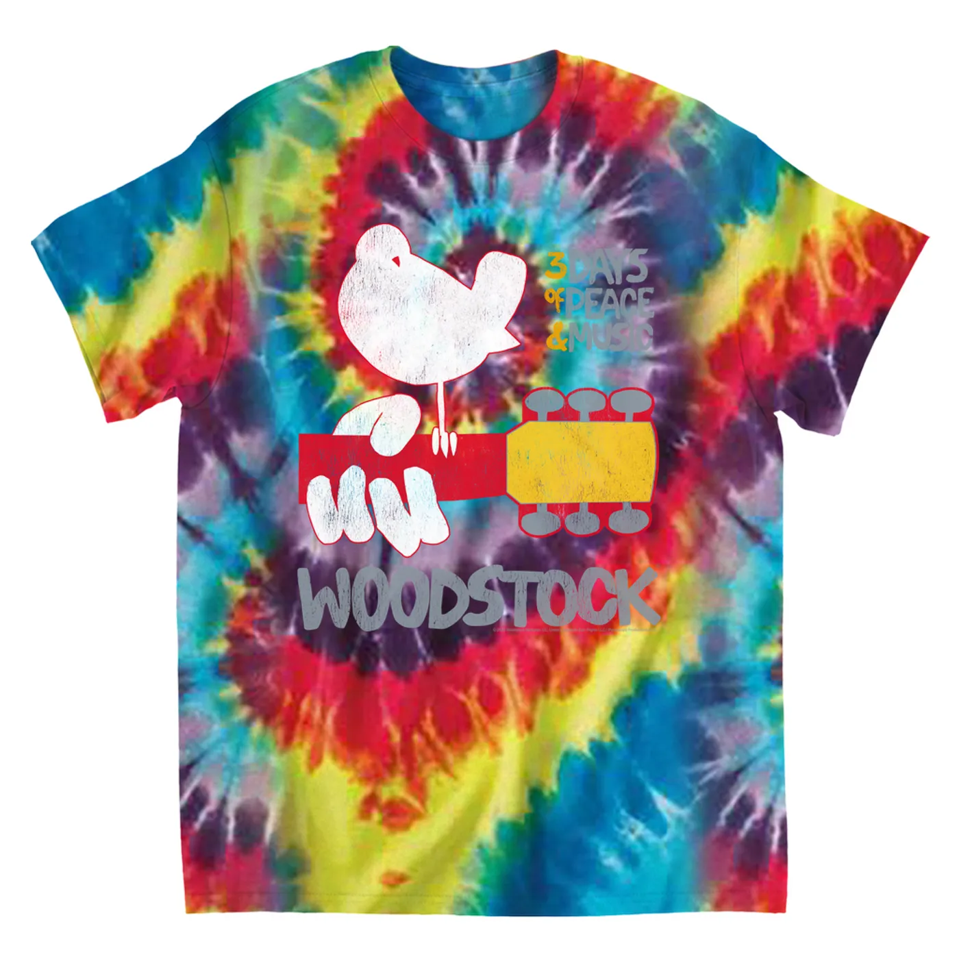 Woodstock T-Shirt | 3 Days Of Peace And Music Logo (Merchbar Exclusive) Woodstock Tie Dye Shirt