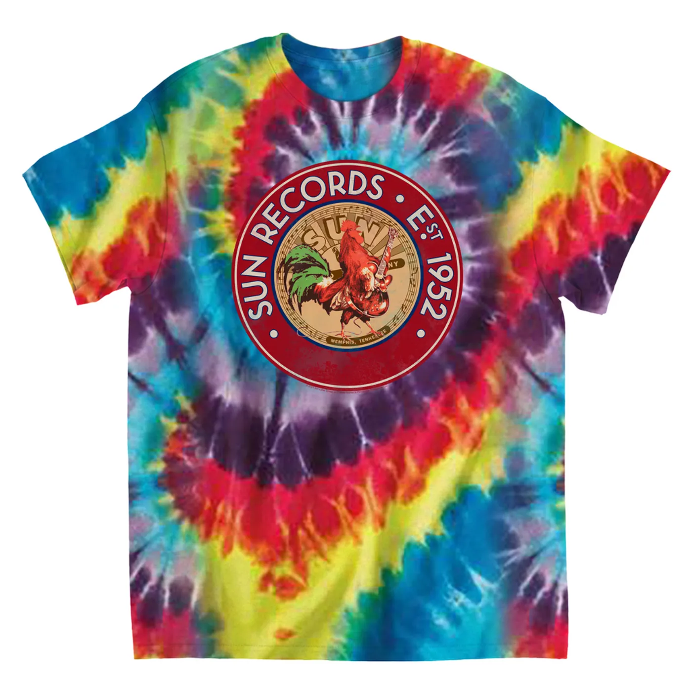 Sun Records T-Shirt | Red Rooster Est. 1952 Seal Sun Records Tie Dye Shirt