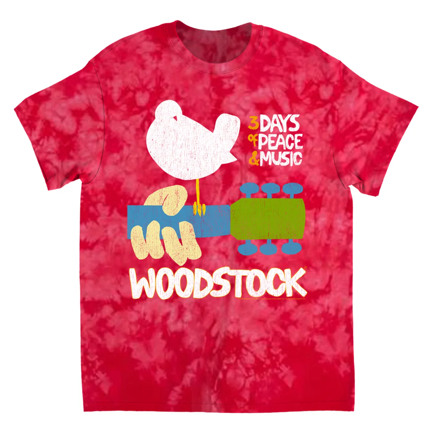 Woodstock T-Shirt | 3 Days Of Peace And Music (Merchbar Exclusive) Woodstock Tie Dye Shirt