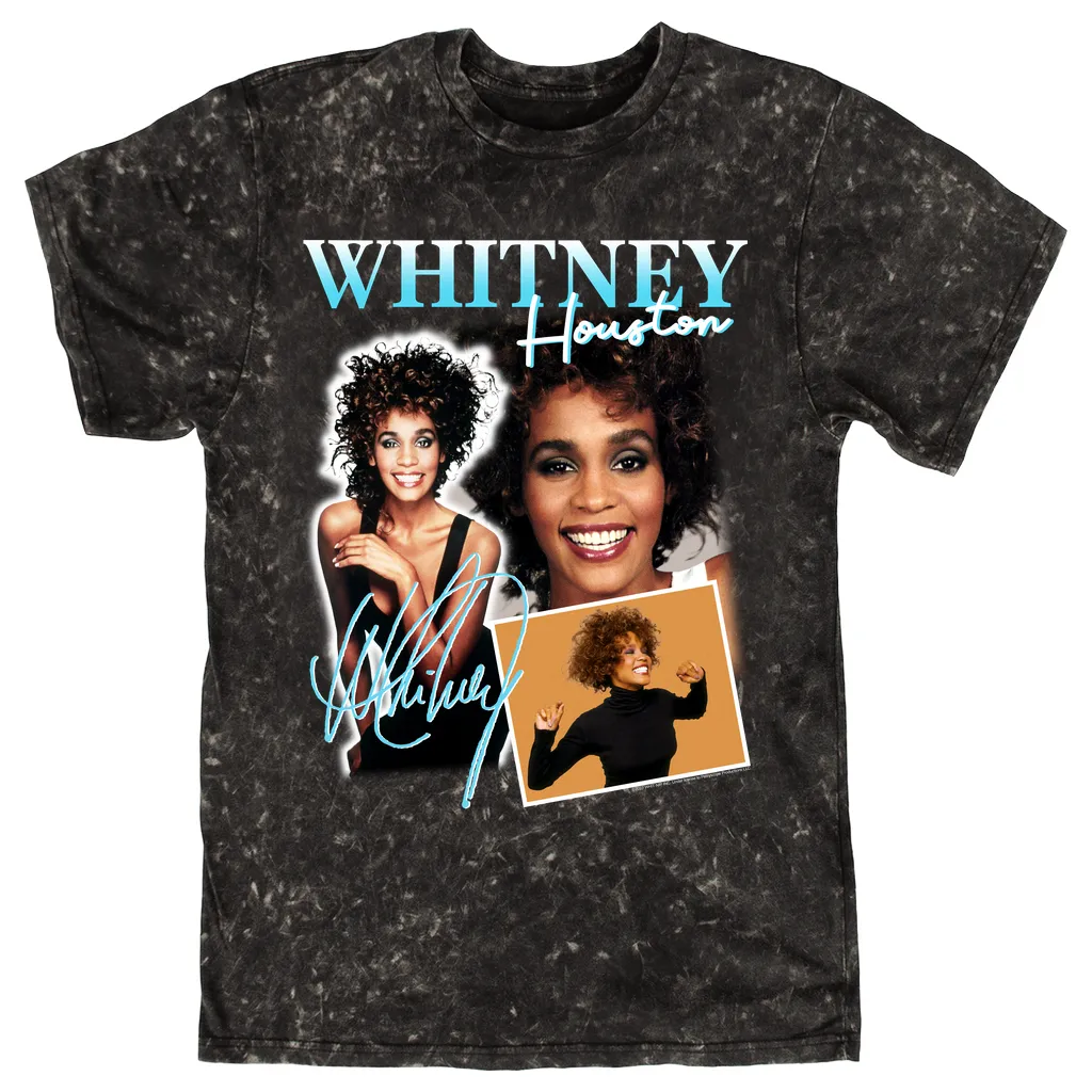 T-shirt | 1987 Turquoise Photo Collage Design Mineral Wash Shirt