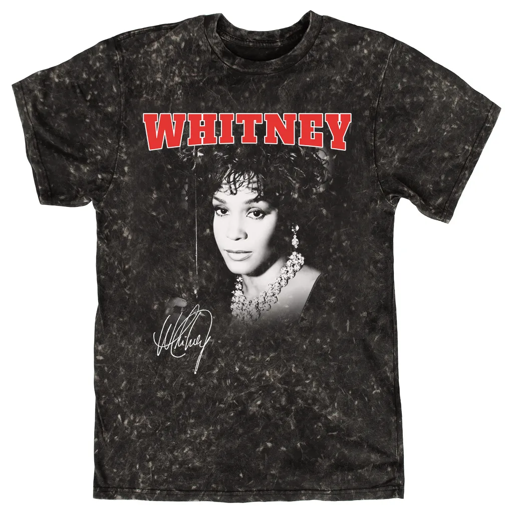 T-shirt | Black And White Photo Collegiate Logo Mineral Wash Shirt