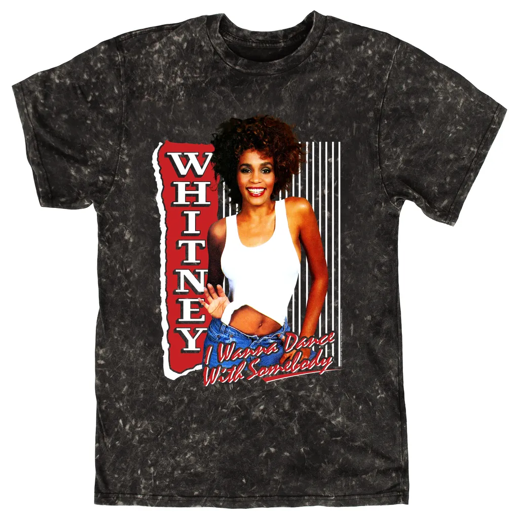 T-shirt | I Wanna Dance With Somebody Red Design Mineral Wash Shirt