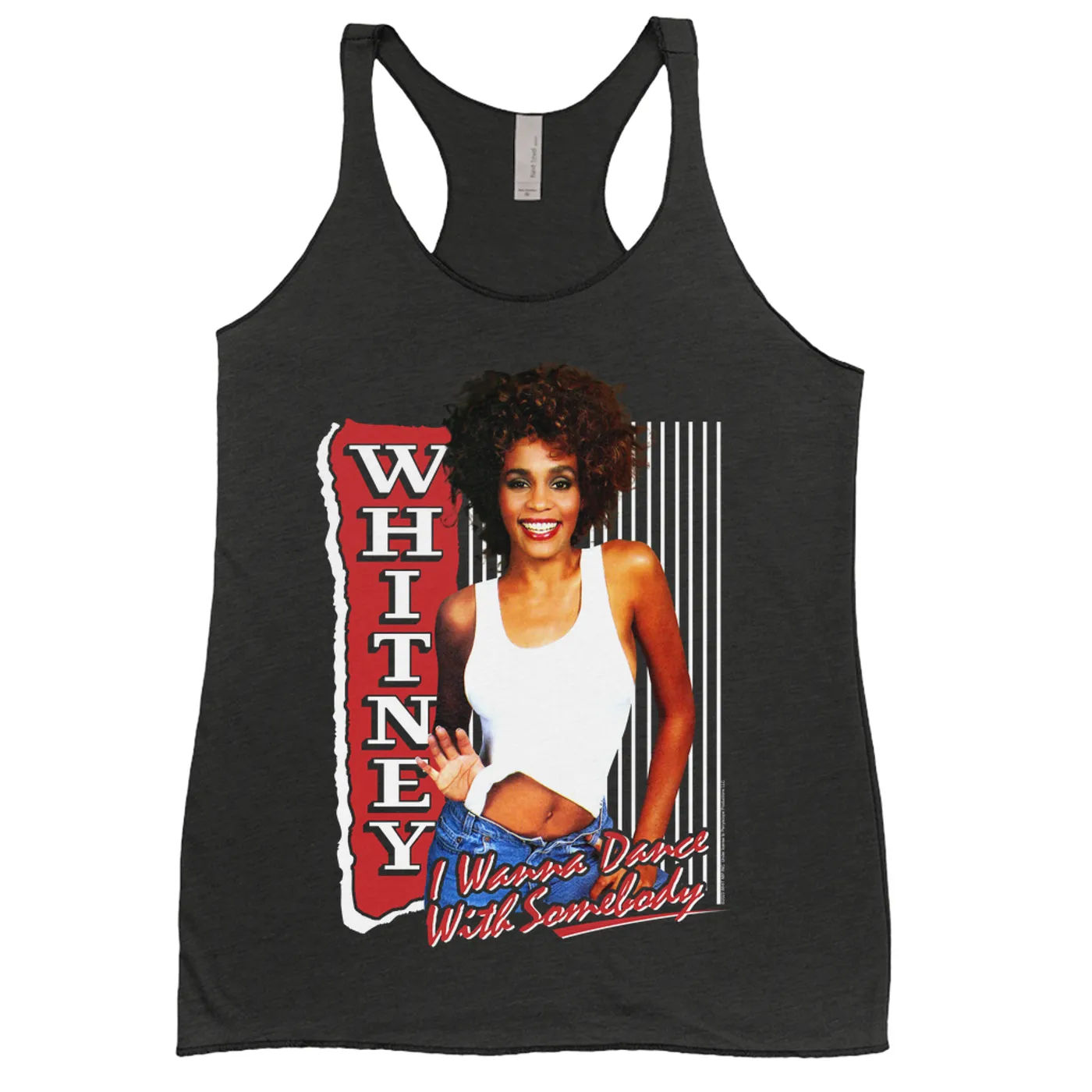 Whitney Houston Ladies' Tank Top | I Wanna Dance With Somebody Red Design Whitney Houston Shirt