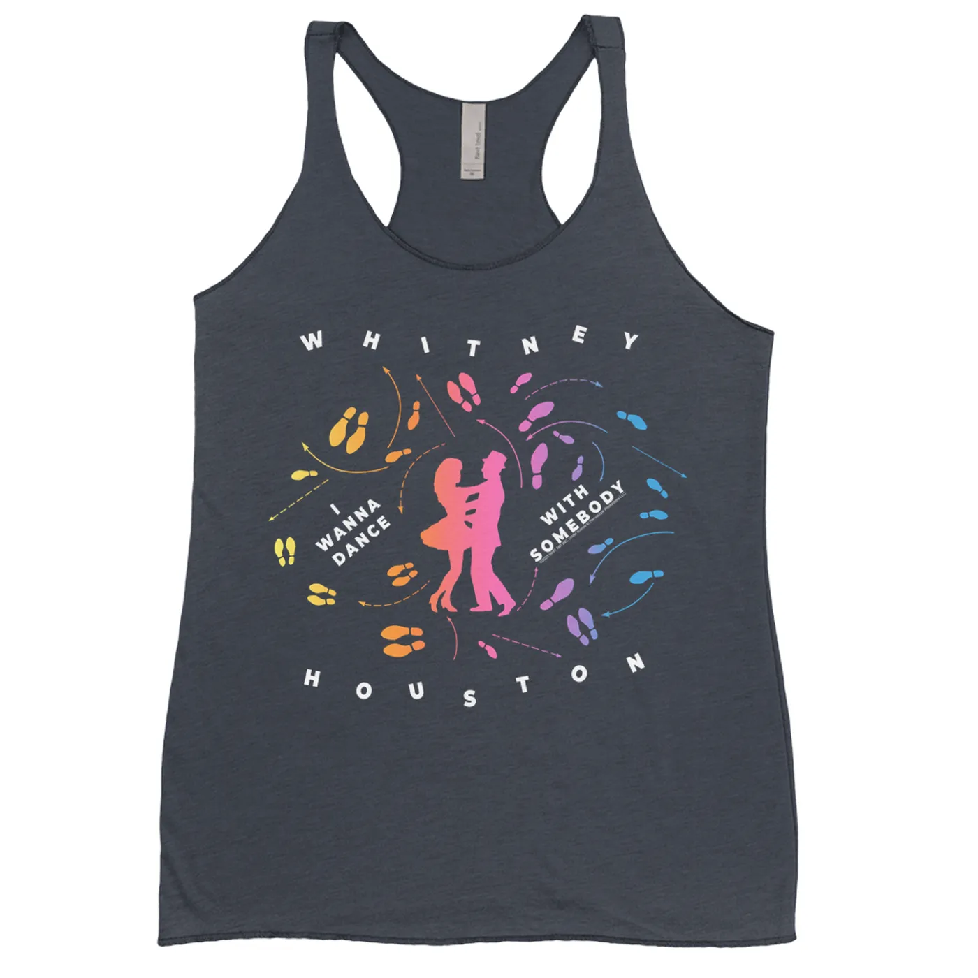 Whitney Houston Ladies' Tank Top | I Wanna Dance With Somebody Blueprint Ombre Whitney Houston Shirt