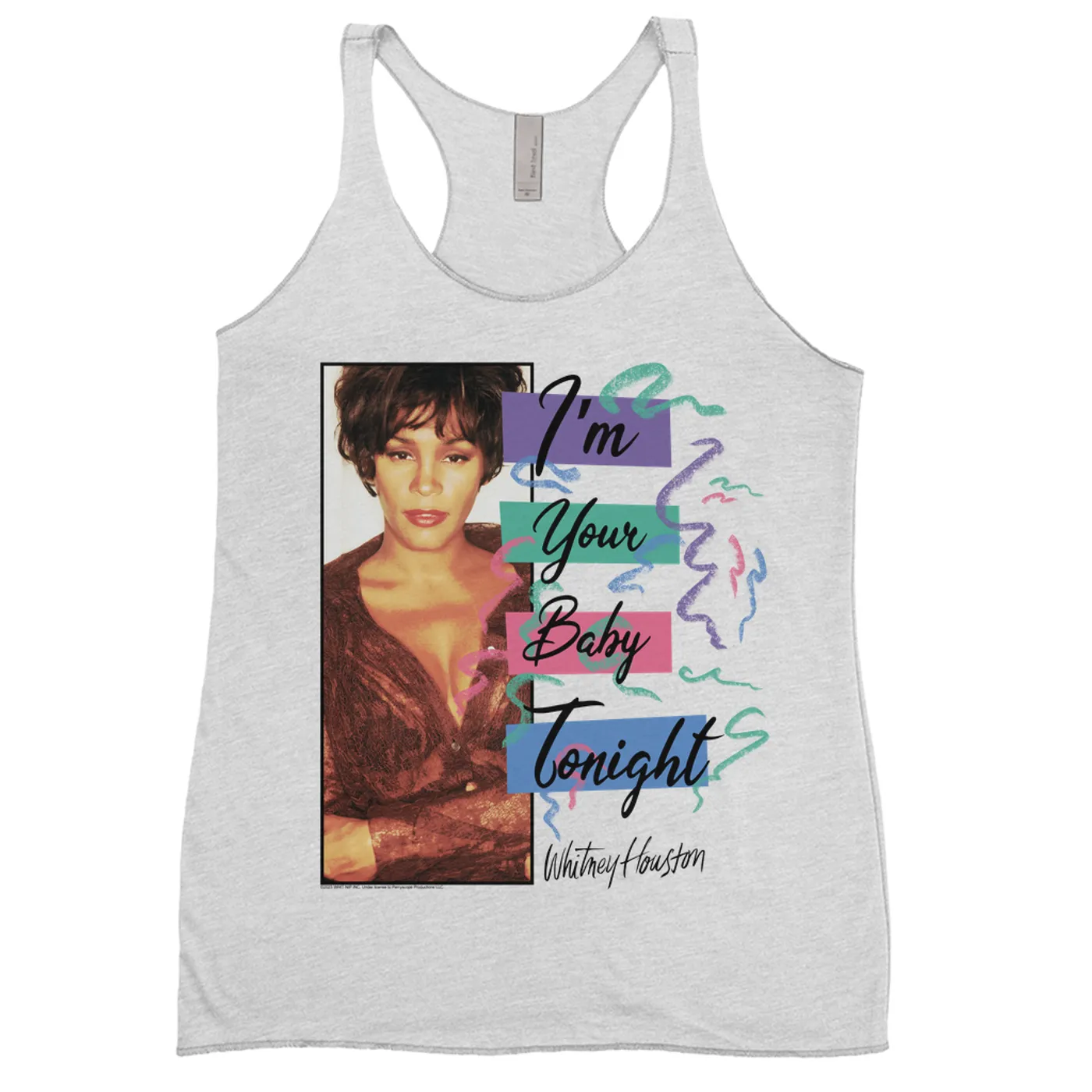 Whitney Houston Ladies' Tank Top | I'm Your Baby Tonight Pastel Party (Merchbar Exclusive) Whitney Houston Shirt