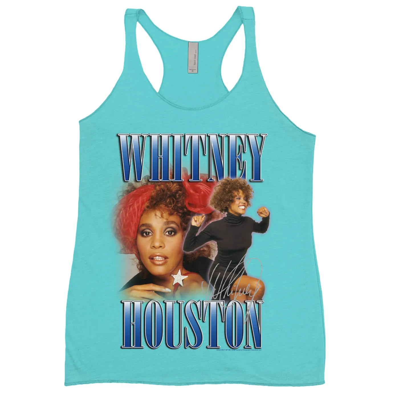 Whitney Houston Ladies' Tank Top | Blue Collage Duo Whitney Houston Shirt