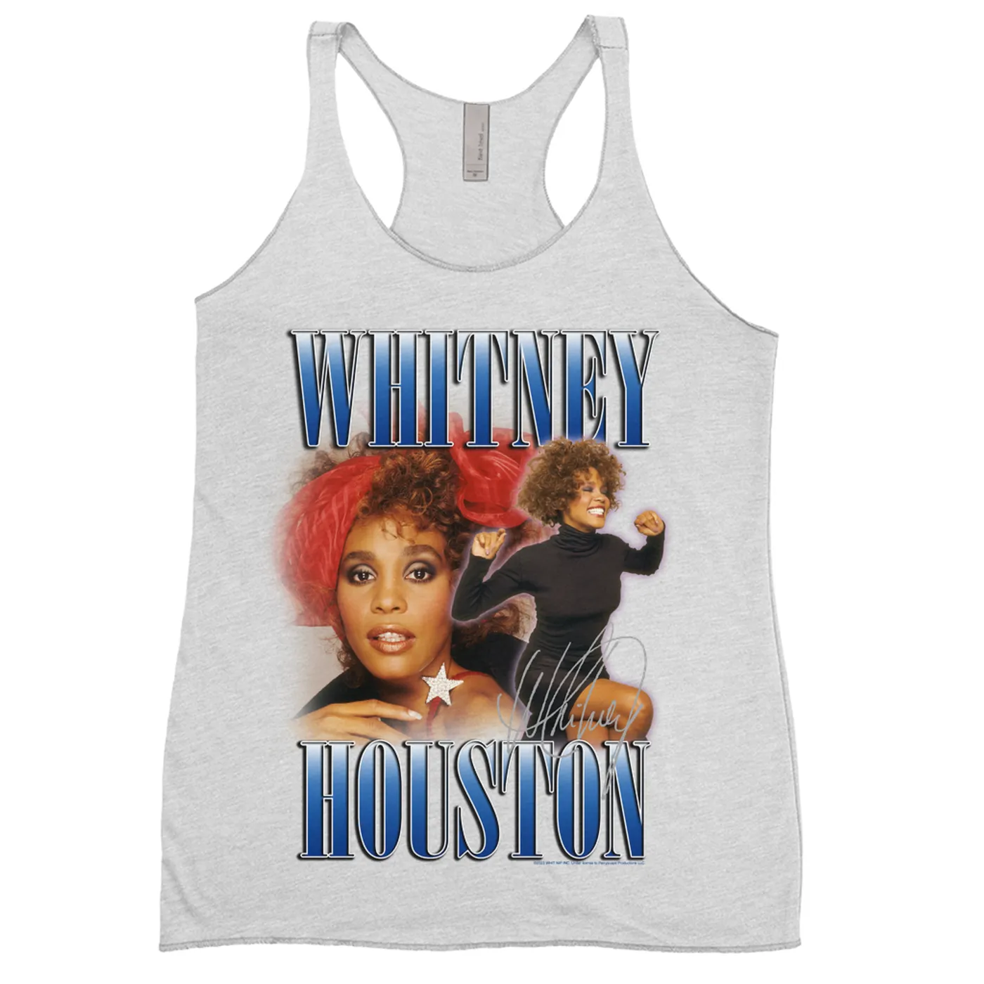 Whitney Houston Ladies' Tank Top | Blue Collage Duo Whitney Houston Shirt