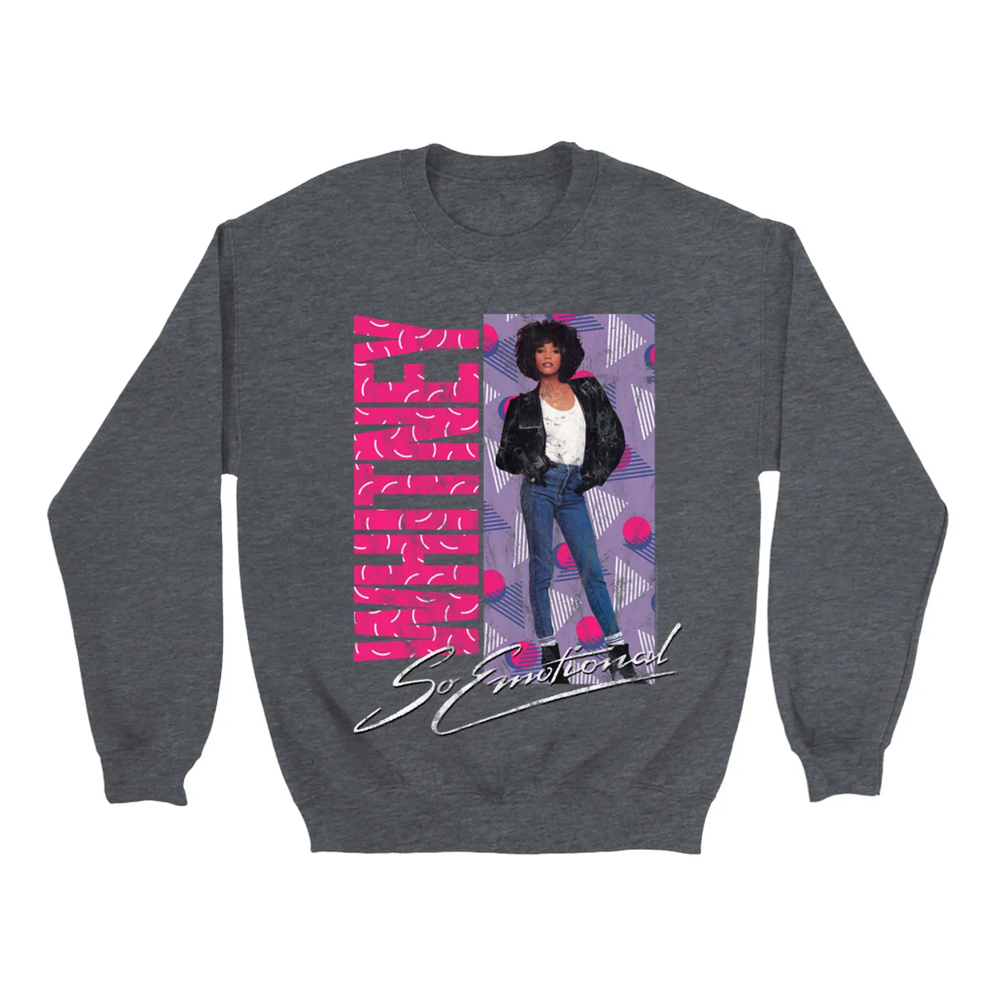 Whitney Houston Sweatshirt | So Emotional Pattern Design (Merchbar Exclusive) Whitney Houston Sweatshirt