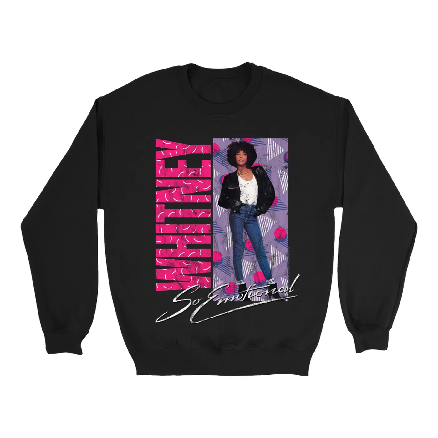 Whitney Houston Sweatshirt | So Emotional Pattern Design (Merchbar Exclusive) Whitney Houston Sweatshirt