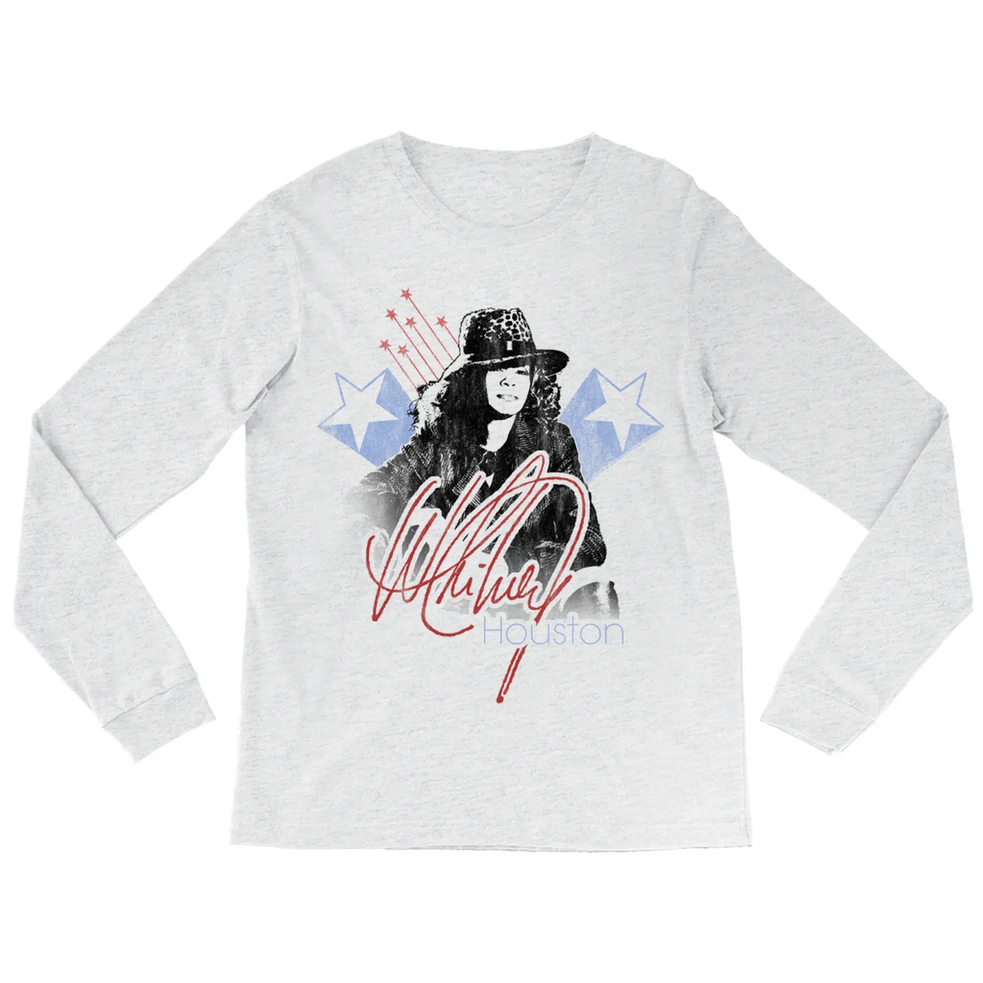 Whitney Houston Long Sleeve Shirt | Shooting Stars Image Whitney Houston Shirt