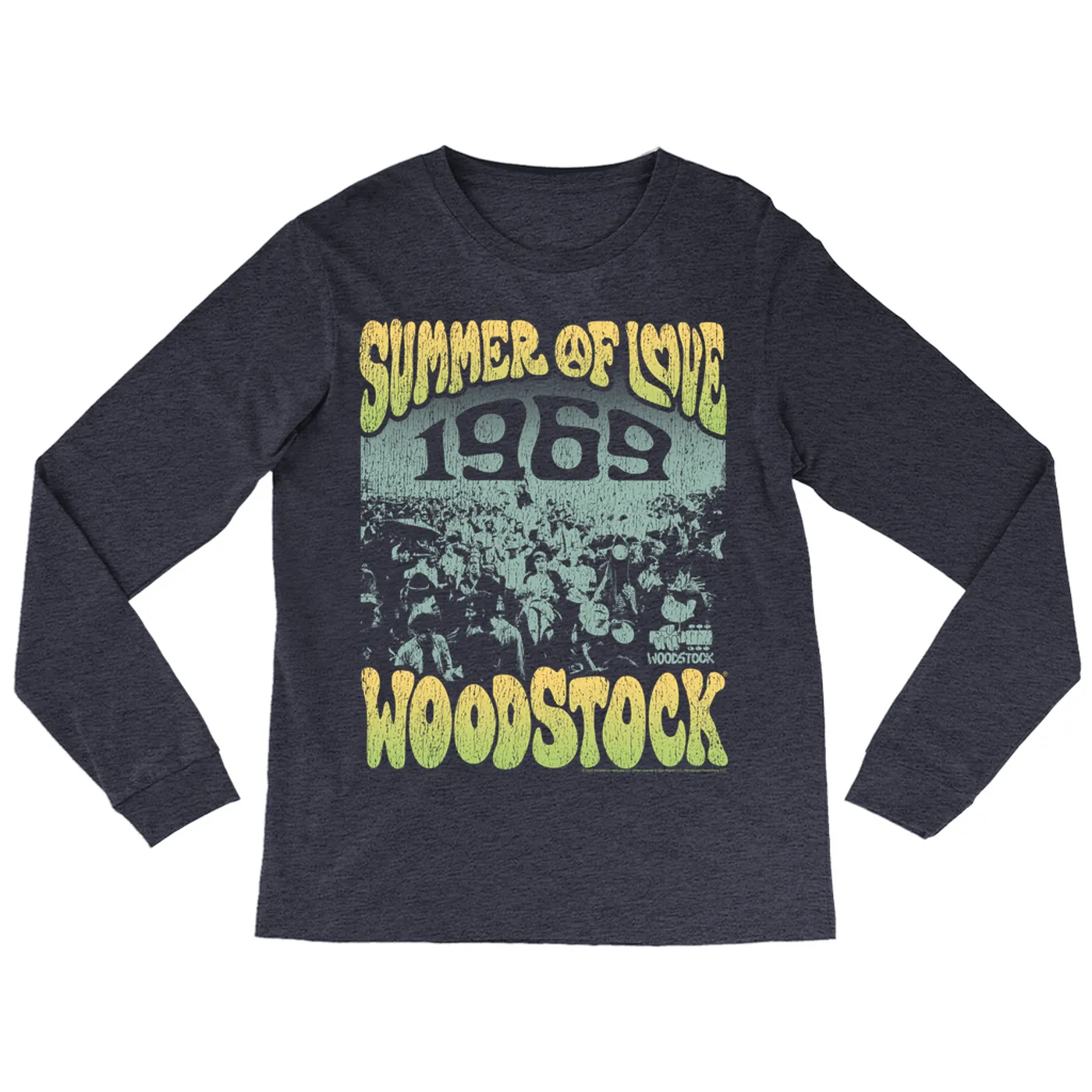 Woodstock Long Sleeve Shirt | 1969 Summer Of Love Distressed Woodstock Shirt
