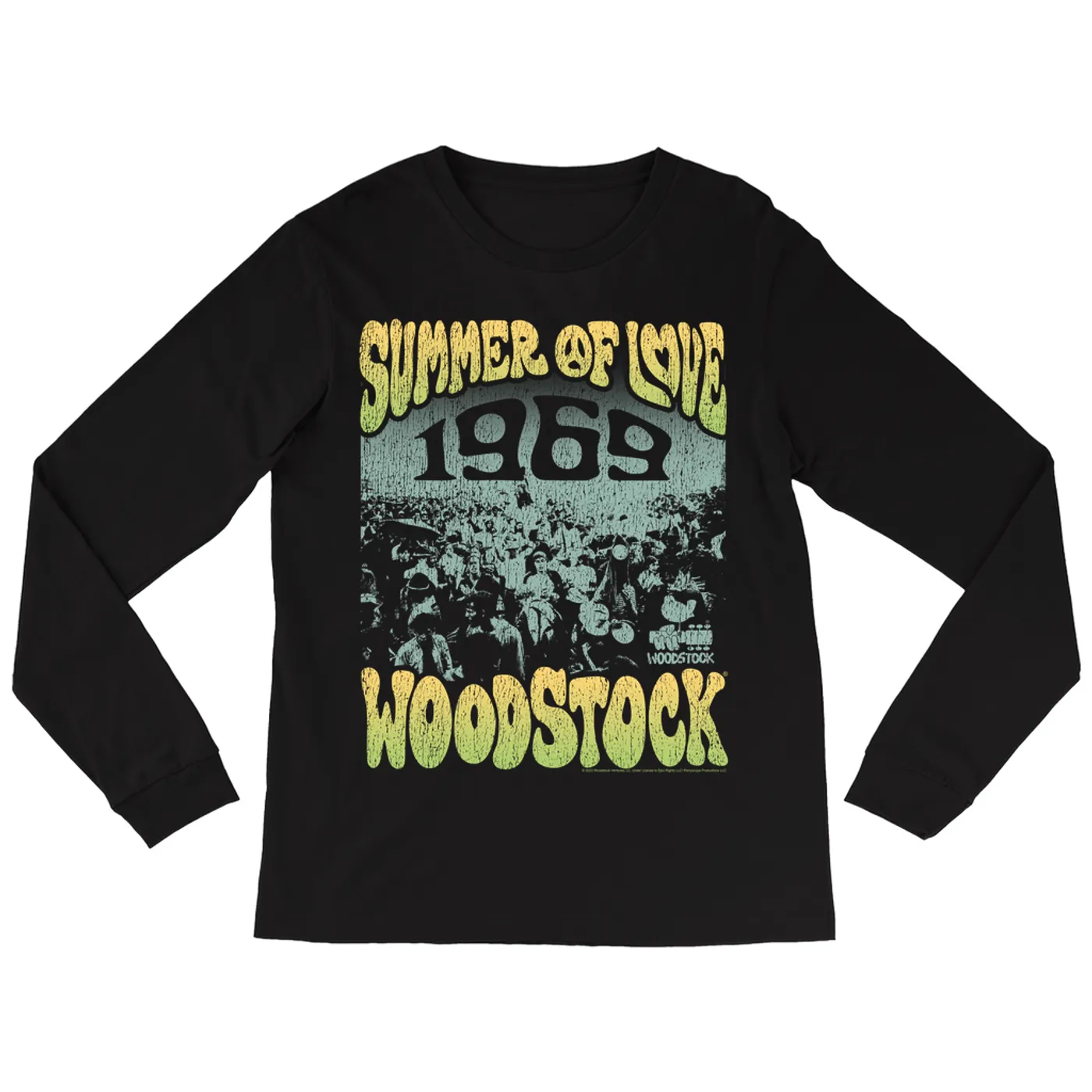 Woodstock Long Sleeve Shirt | 1969 Summer Of Love Distressed Woodstock Shirt