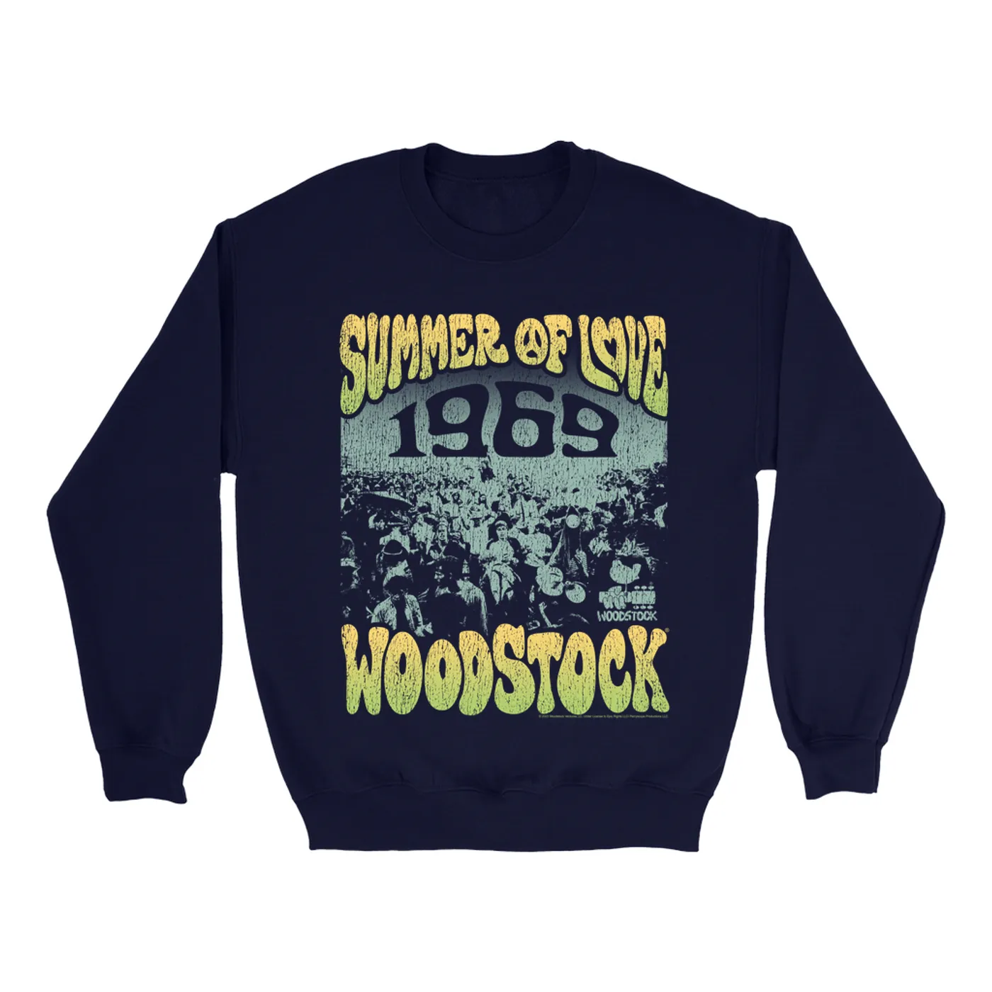 Woodstock Sweatshirt | 1969 Summer Of Love Distressed Woodstock Sweatshirt