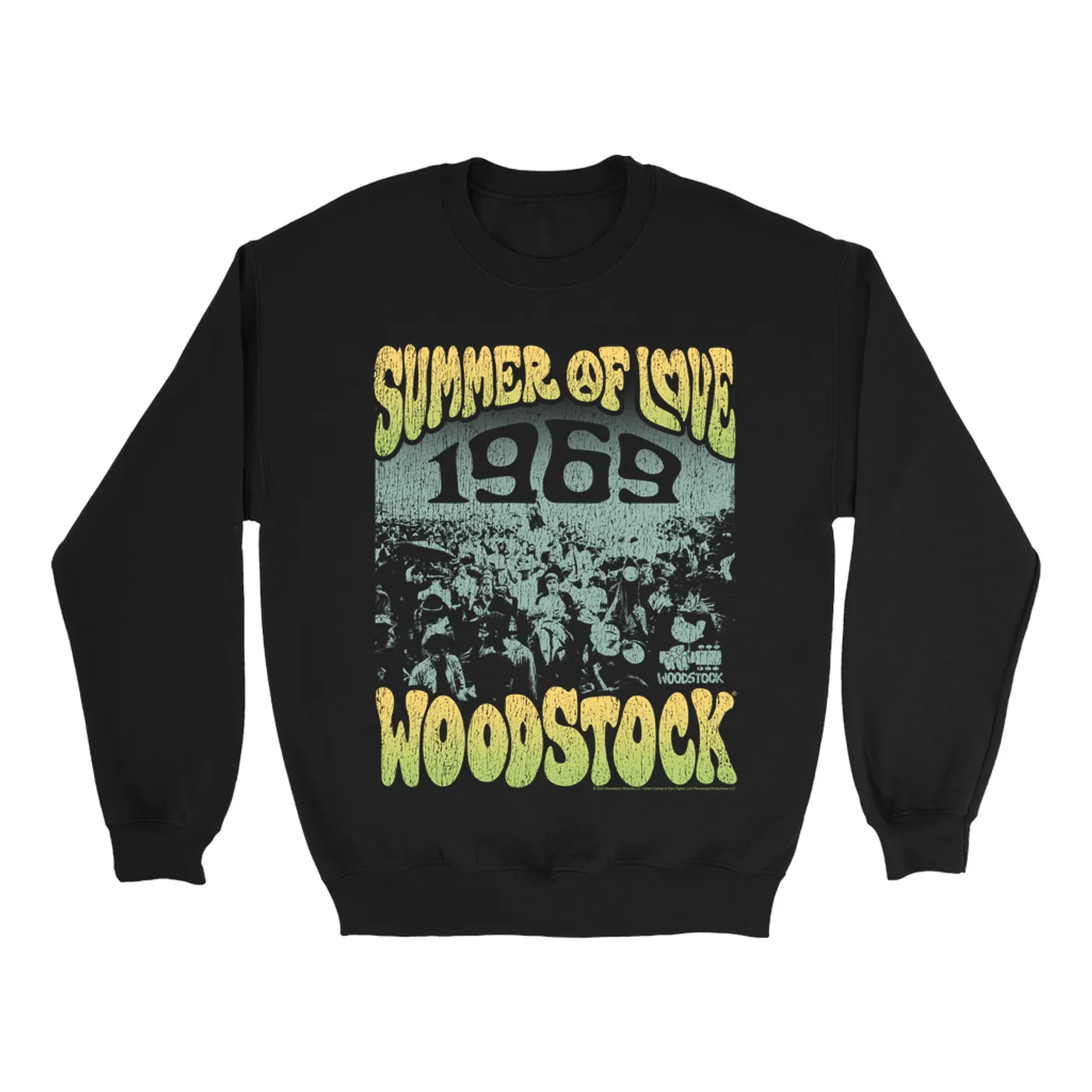 Woodstock Sweatshirt | 1969 Summer Of Love Distressed Woodstock Sweatshirt