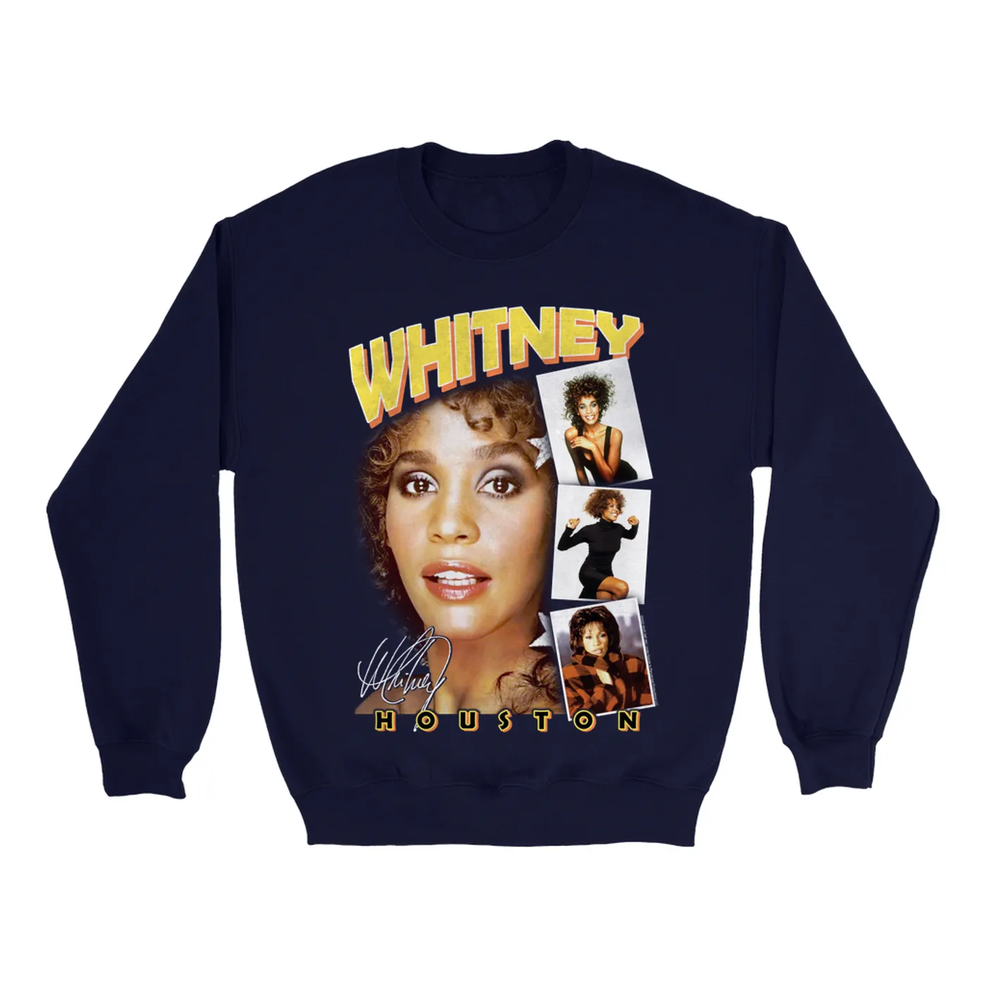 Whitney Houston Sweatshirt | Film Strip Collage Design Whitney Houston Sweatshirt