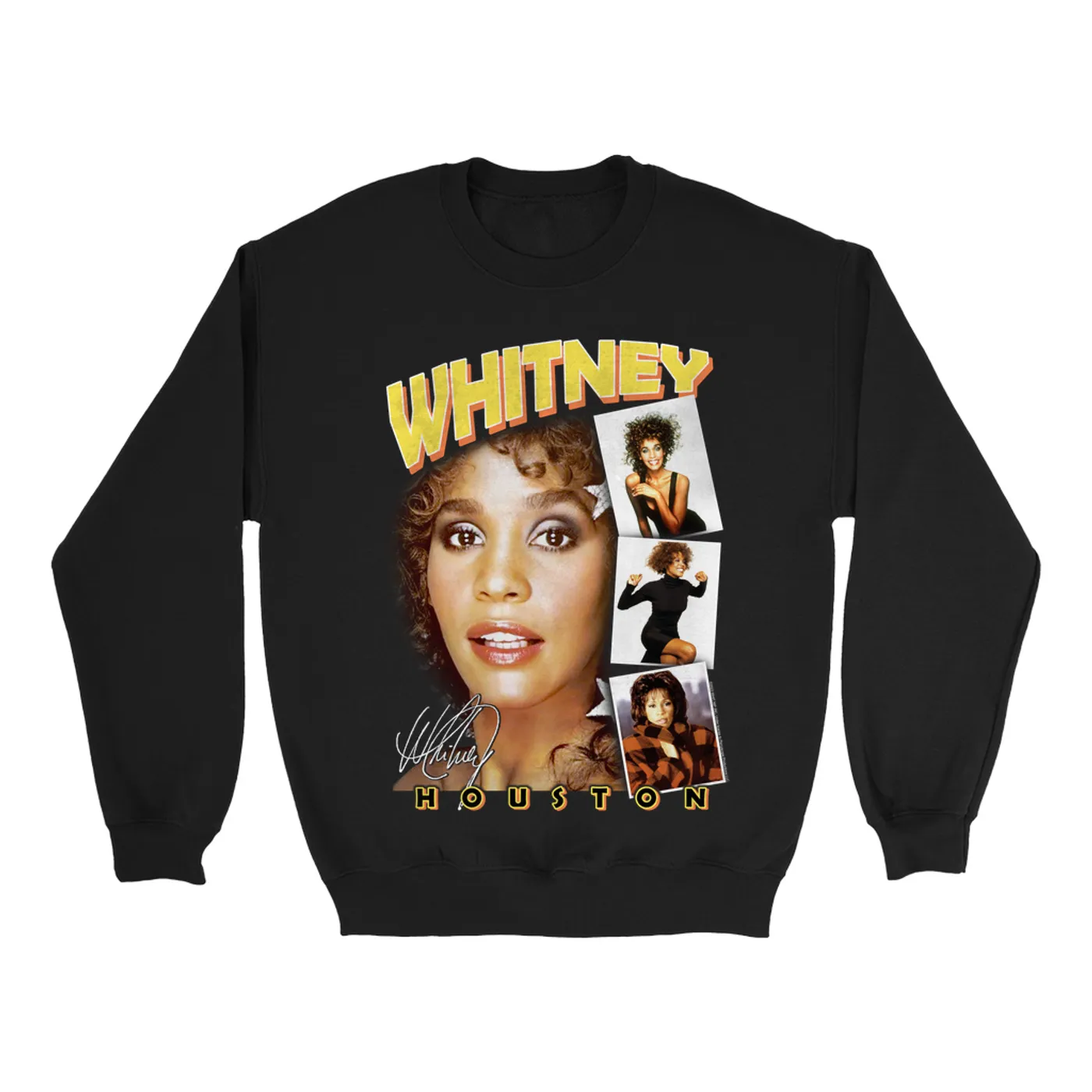 Whitney Houston Sweatshirt | Film Strip Collage Design Whitney Houston Sweatshirt