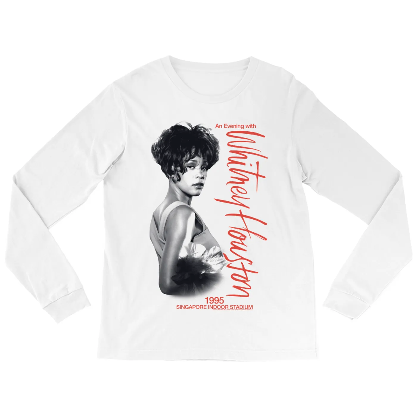 Whitney Houston Long Sleeve Shirt | 1995 Singapore Indoor Stadium Whitney Houston Shirt